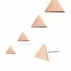 Triangle Push-In Stud Earring, 14k Rose Gold