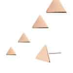 Triangle Push-In Stud Earring, 14k Rose Gold