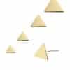 Triangle Push-In Stud Earring, 14k Yellow Gold