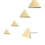 Triangle Push-In Stud Earring, 14k Yellow Gold