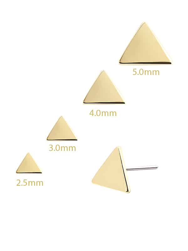 Triangle Push-In Stud Earring, 14k Yellow Gold