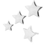 Star Push-In Stud Earring, 14k White Gold